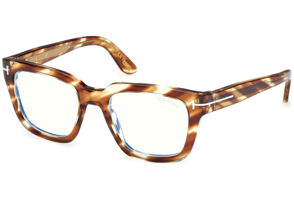 Tom Ford TF6027-B ICON COLLECTION - 055 - 52 - CON LENTI CON FILTRO LUCE BLU-VIOLETTA Montature ottiche Havanna Square
