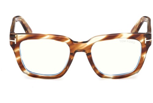 Tom Ford TF6027-B ICON COLLECTION - 055 - 52 - CON LENTI CON FILTRO LUCE BLU-VIOLETTA Montature ottiche Havanna Square
